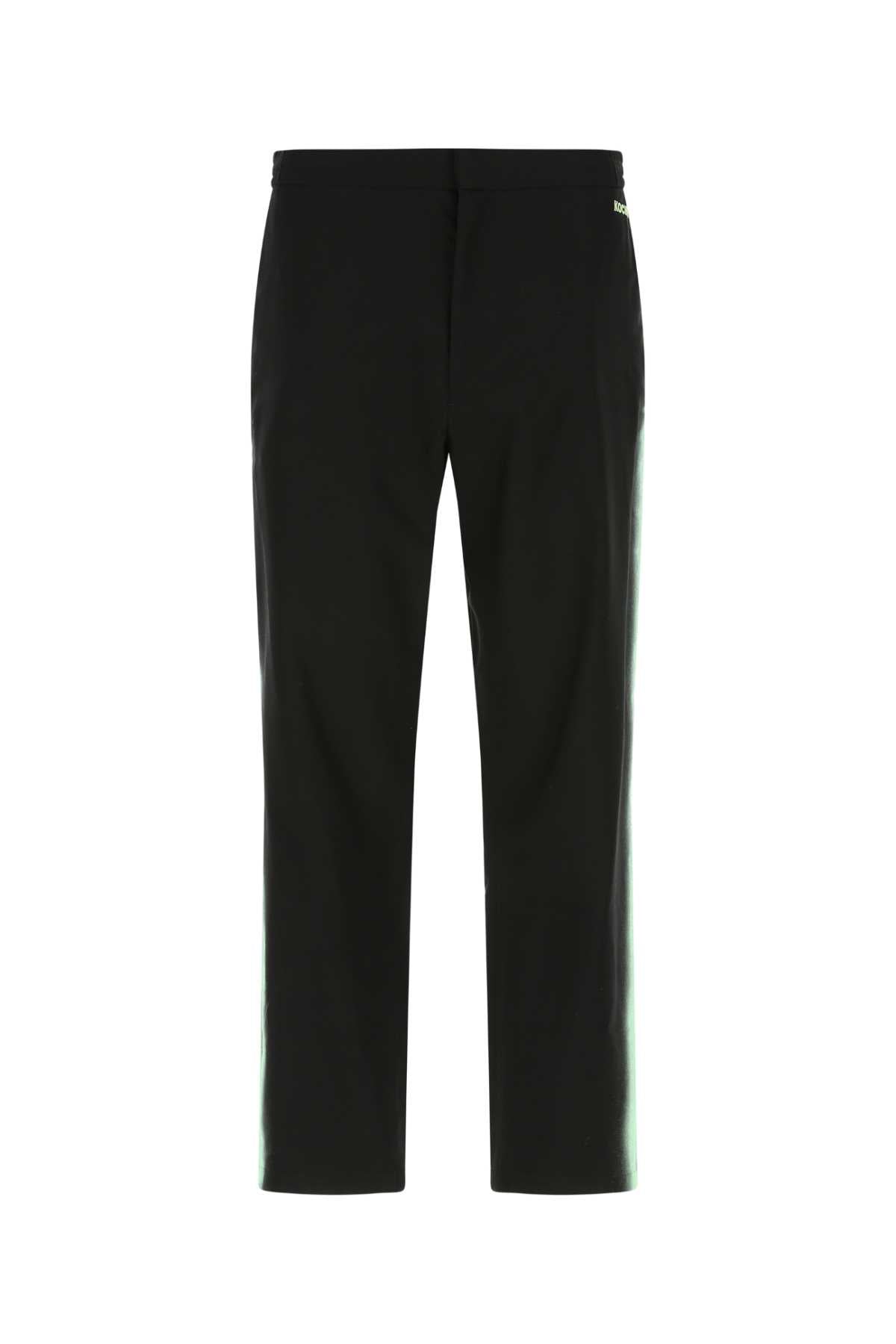 Acetate-Blend Trousers — Black