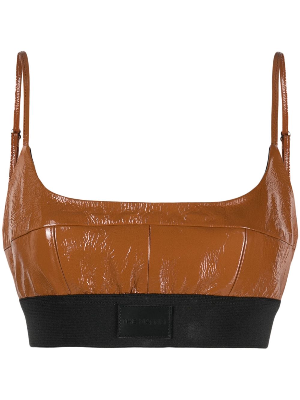 Catalina cropped leather top - Brown
