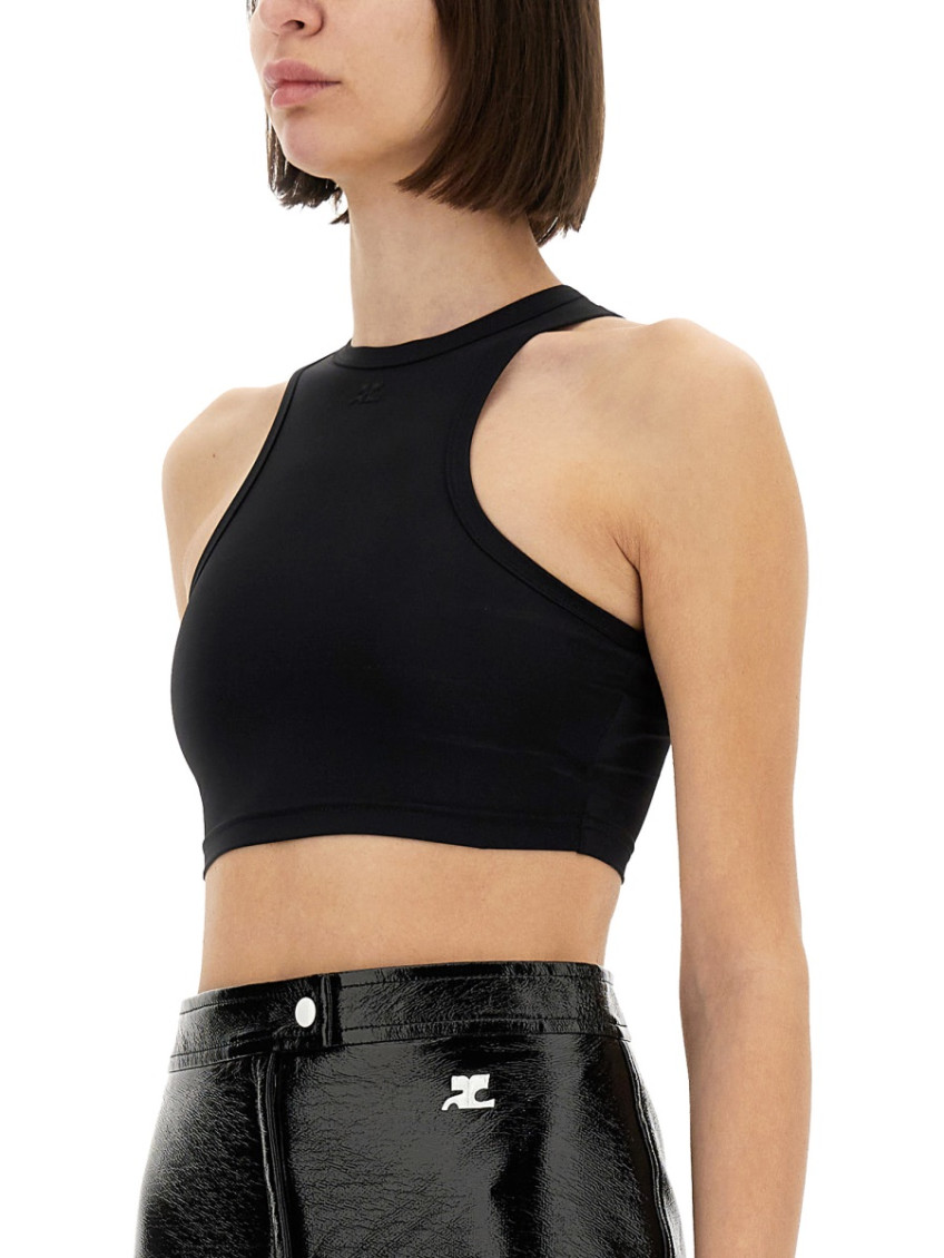 Black Solid Halter Neck Top