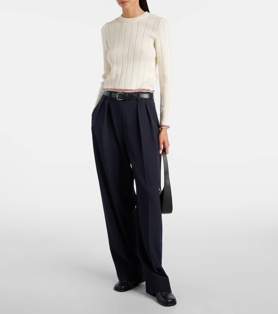 Cable-knit virgin wool sweater