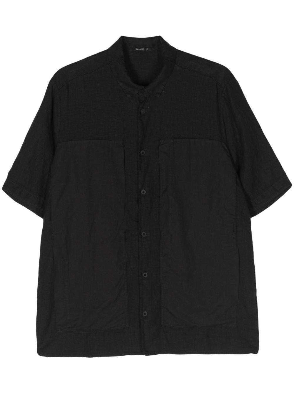 Decorative-stitching shortsleeve shirt - White