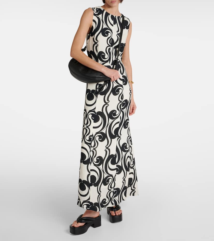 Printed crêpe maxi dress