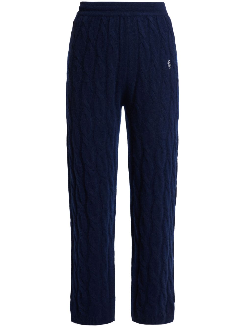 Cable-knit trousers - Blue