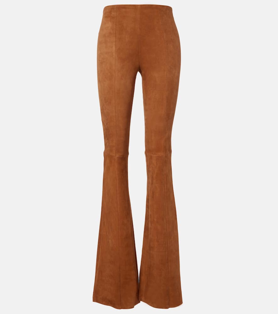 Gégé high-rise suede flared pants