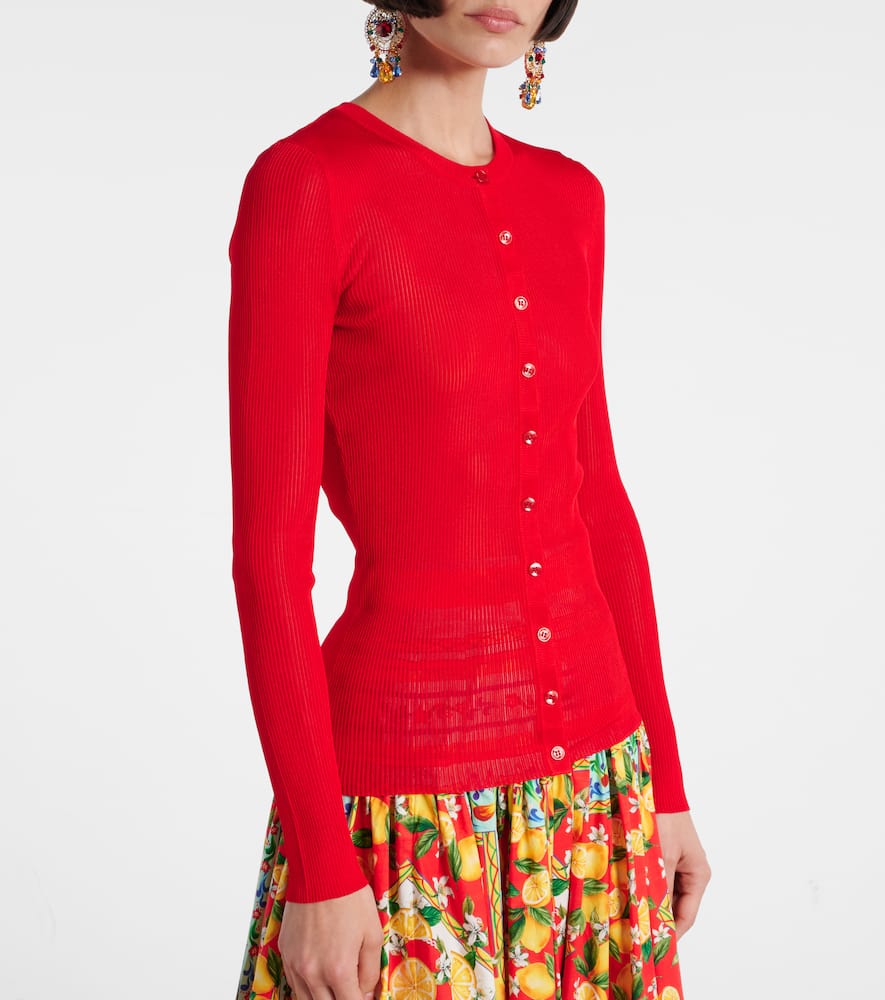 Ribbed-knit cardigan