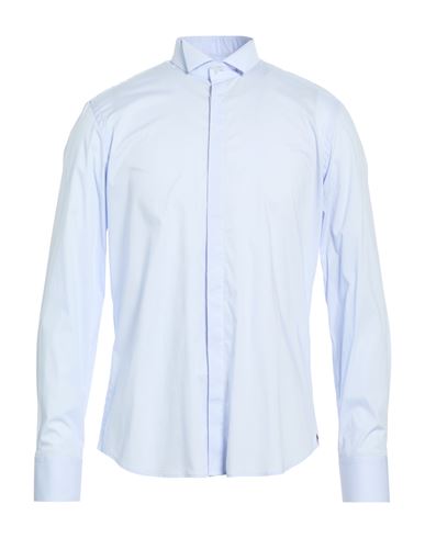 Man Shirt Sky blue Size 16 Cotton, Elastane