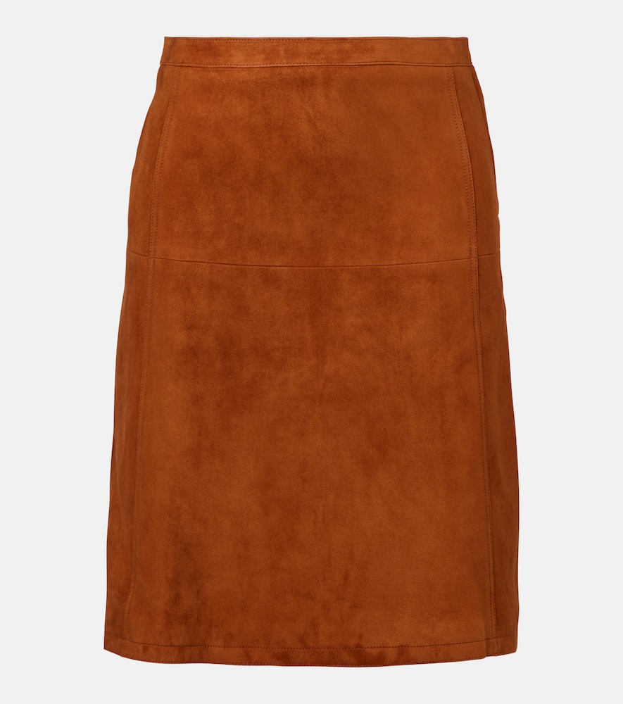 Suede midi skirt