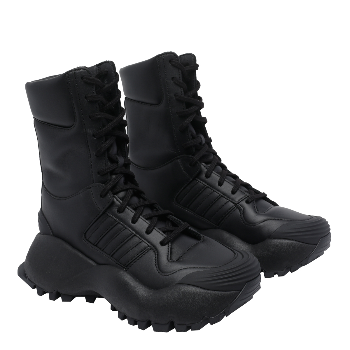 Boots Black Calf Leather/rubber Sole - Men