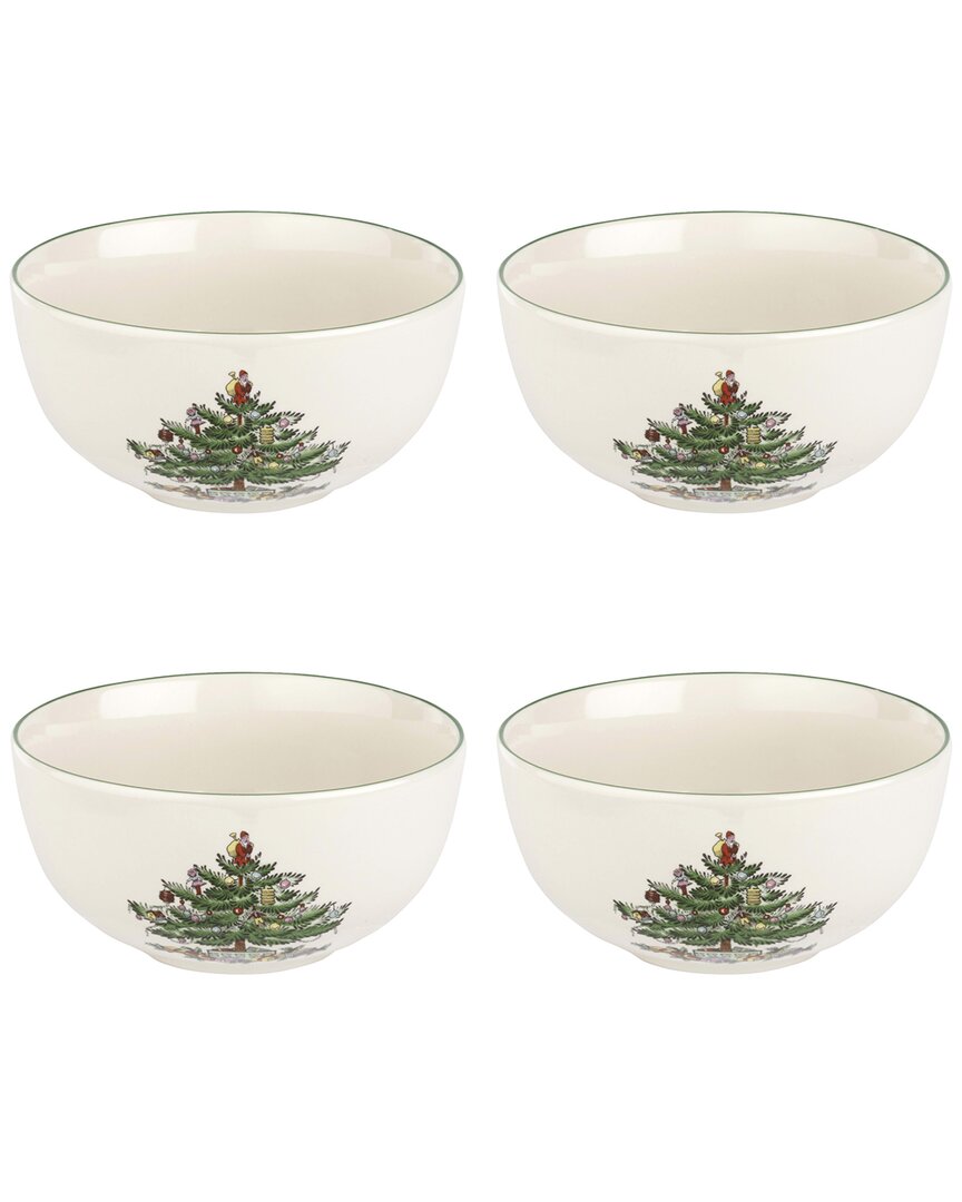 Set of 4 Christmas Tree Fruit Salad Bowls