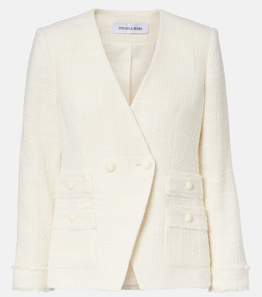 Double-breasted tweed blazer