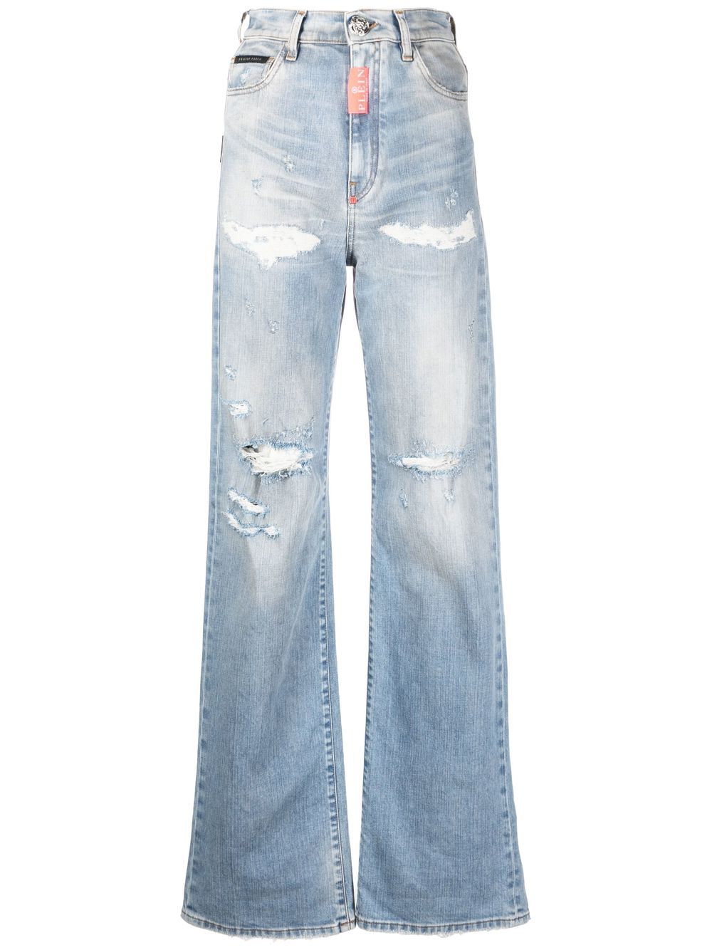 Ripped-detail denim jeans - Blue