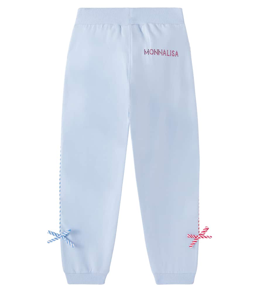 Bow-detail cotton-blend sweatpants