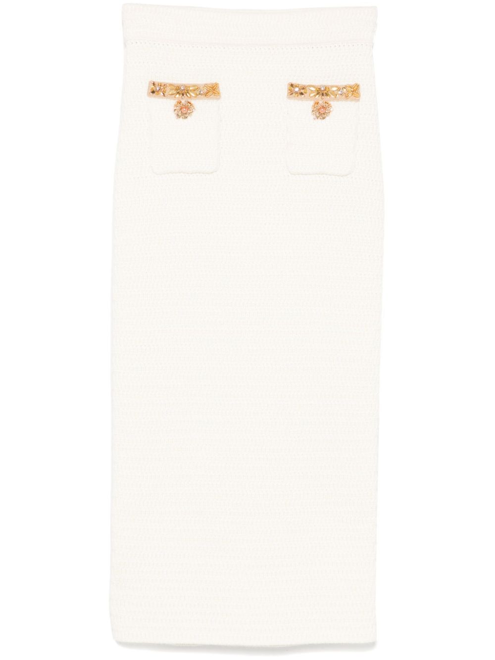 Lurex knitted midi skirt - Neutrals