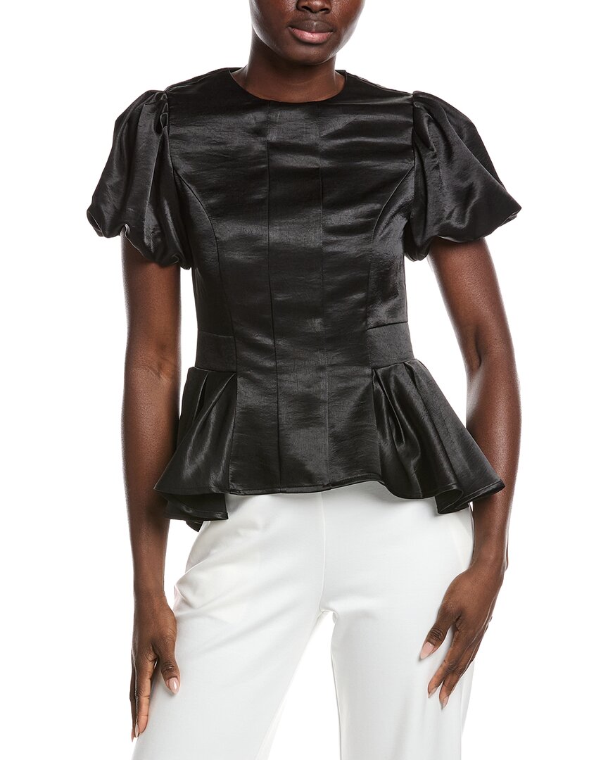 Puffed Sleeve Ruffle Bottom Top