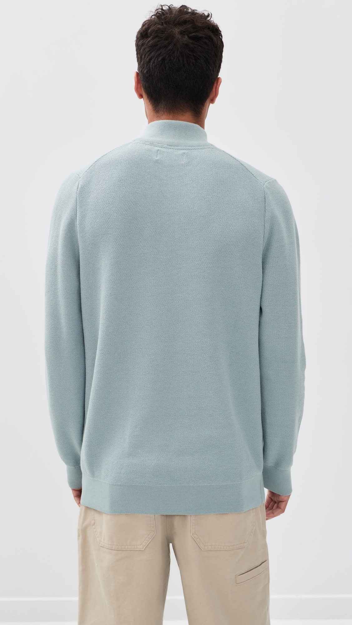Essential Honeycomb Half Zip Sweater Slate