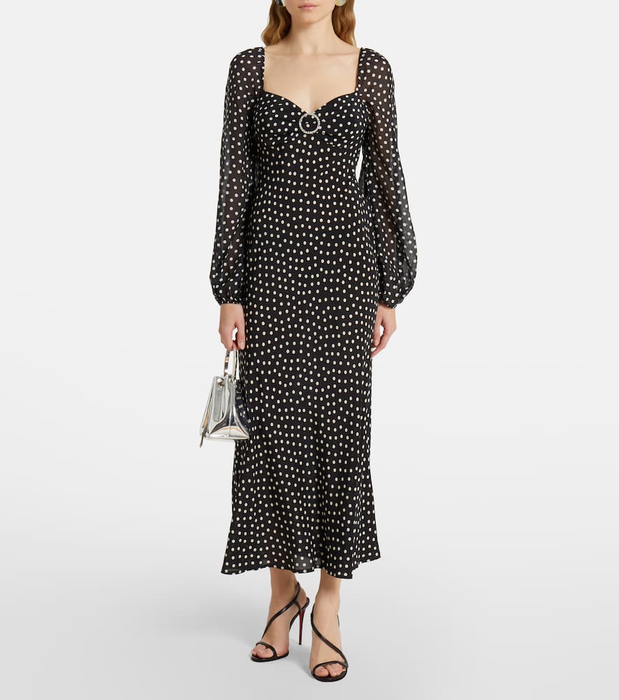 Ivy polka-dot silk maxi dress