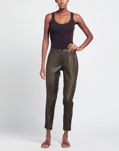 Woman Pants Dark green Size S Polyester, Elastane