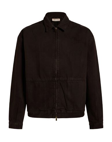 Man Denim outerwear Brown Size S Cotton