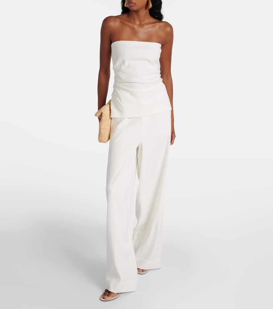 Dorian linen-blend tube top