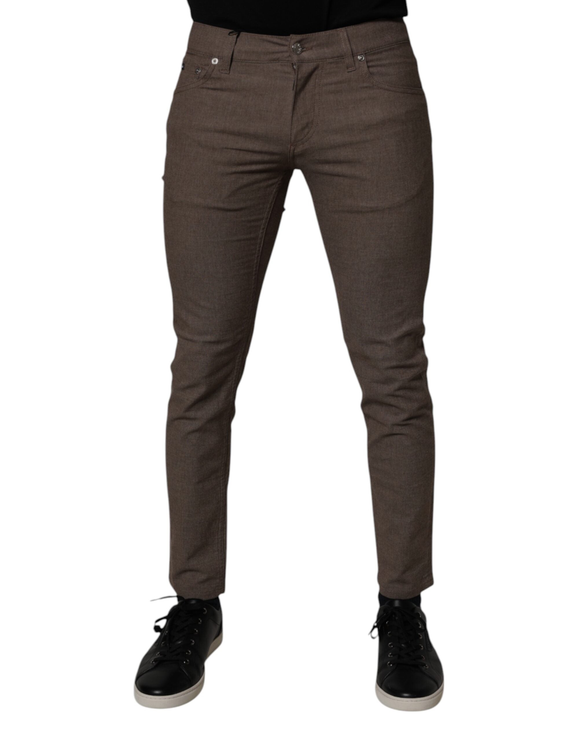 Cotton Stretch Chinos — Brown