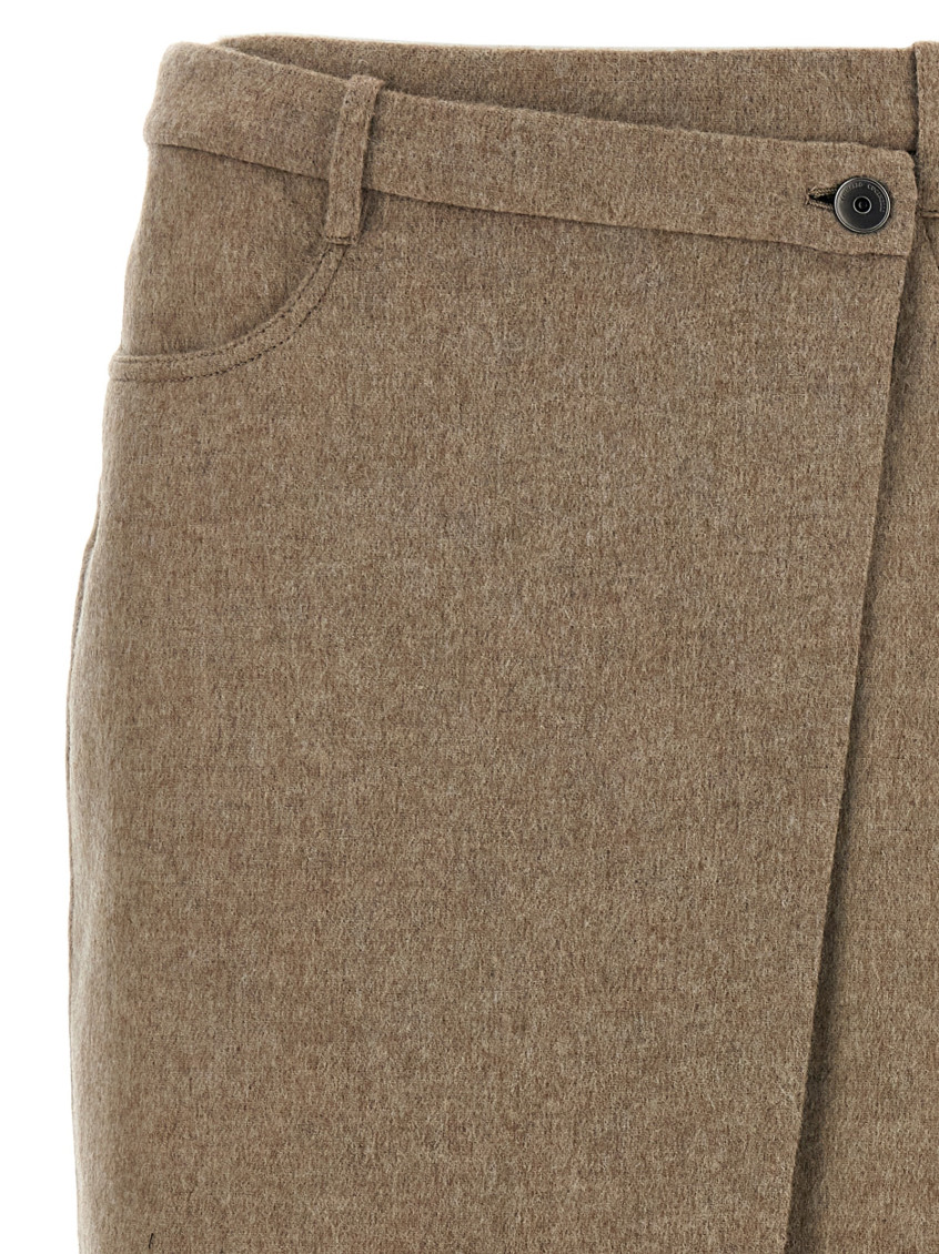Wrap wool skirt - Neutrals