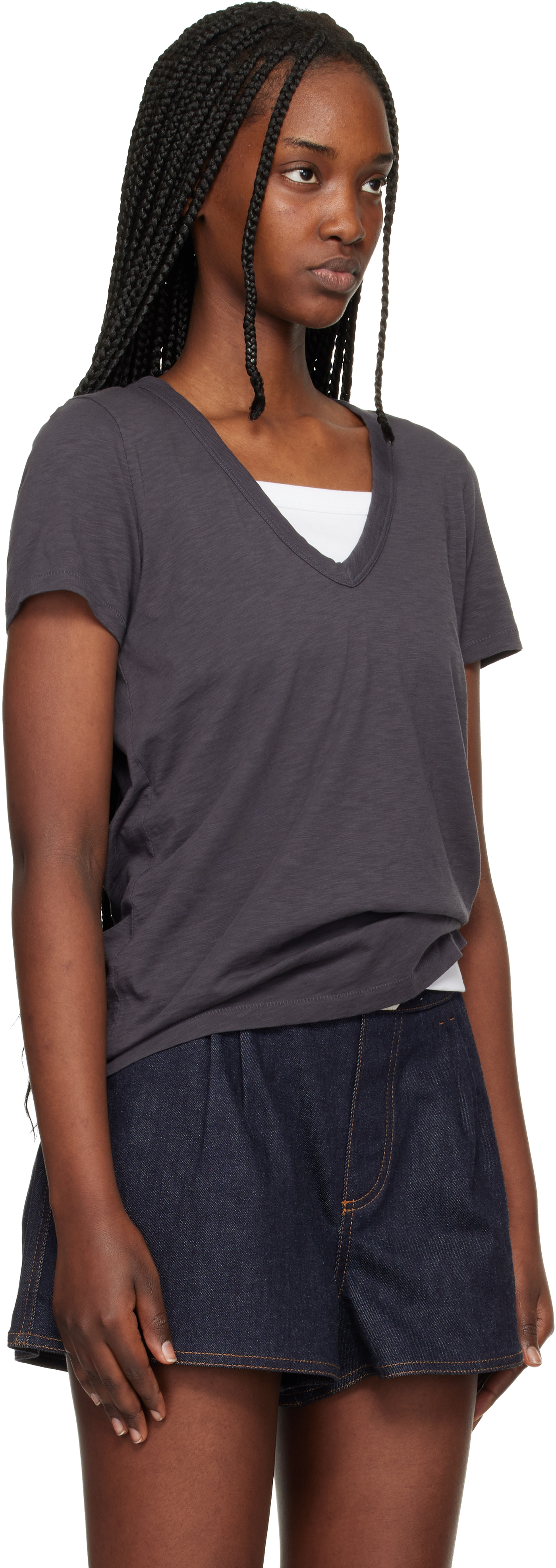 Gray 'The Slub Vee' T-shirt