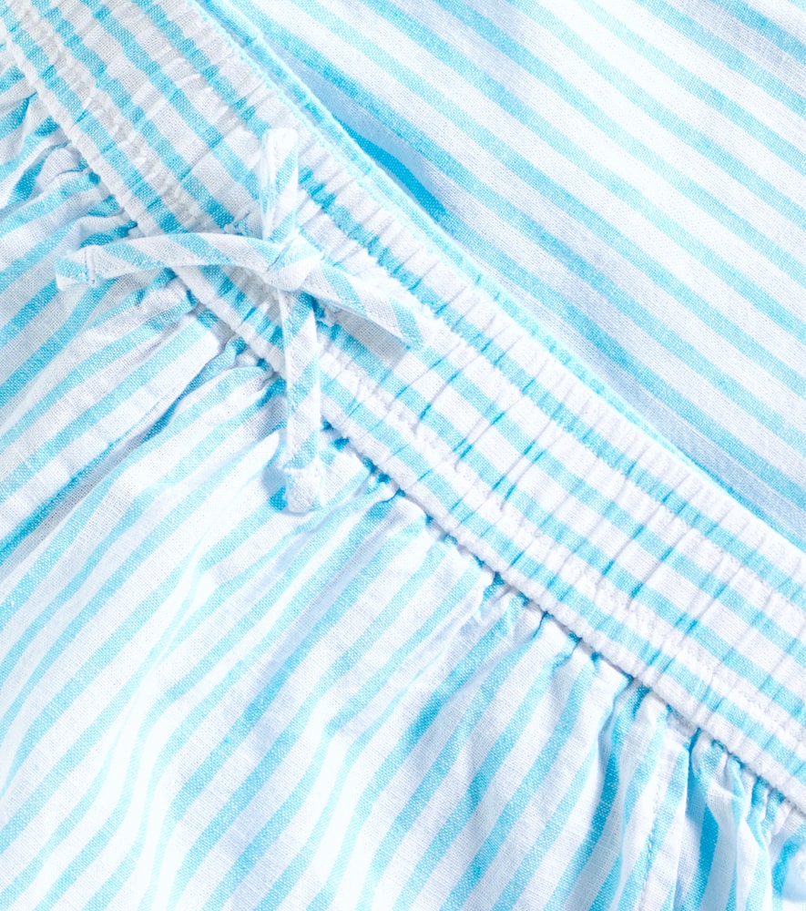 Striped linen and cotton shorts