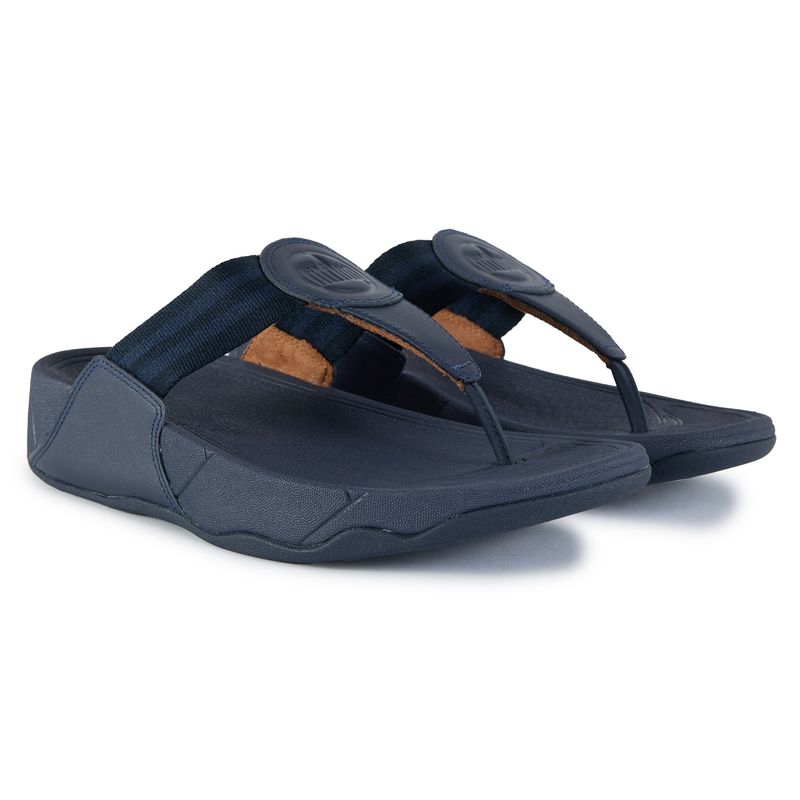 Fitflop Womens Walkstar Wedge Sandals - Blue Textile