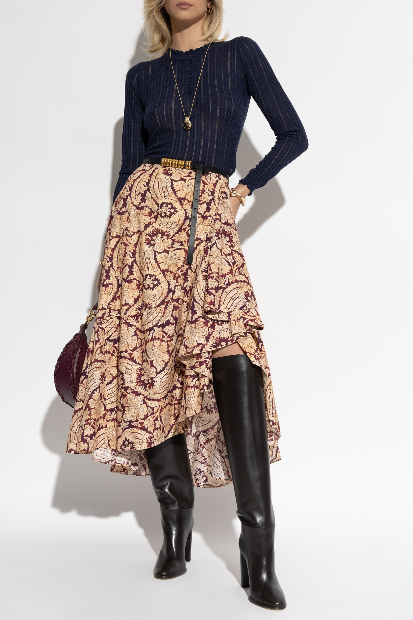 Floral Motif Skirt, Women's, Multicolour