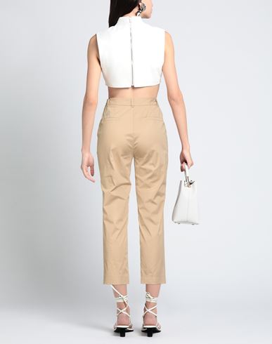 Woman Pants Beige Size 6 Cotton, Elastane