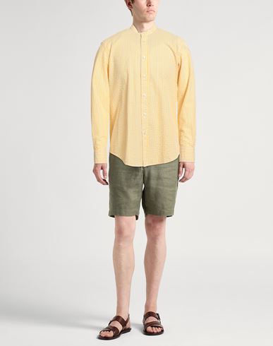 Man Shirt Yellow Size 17 Cotton
