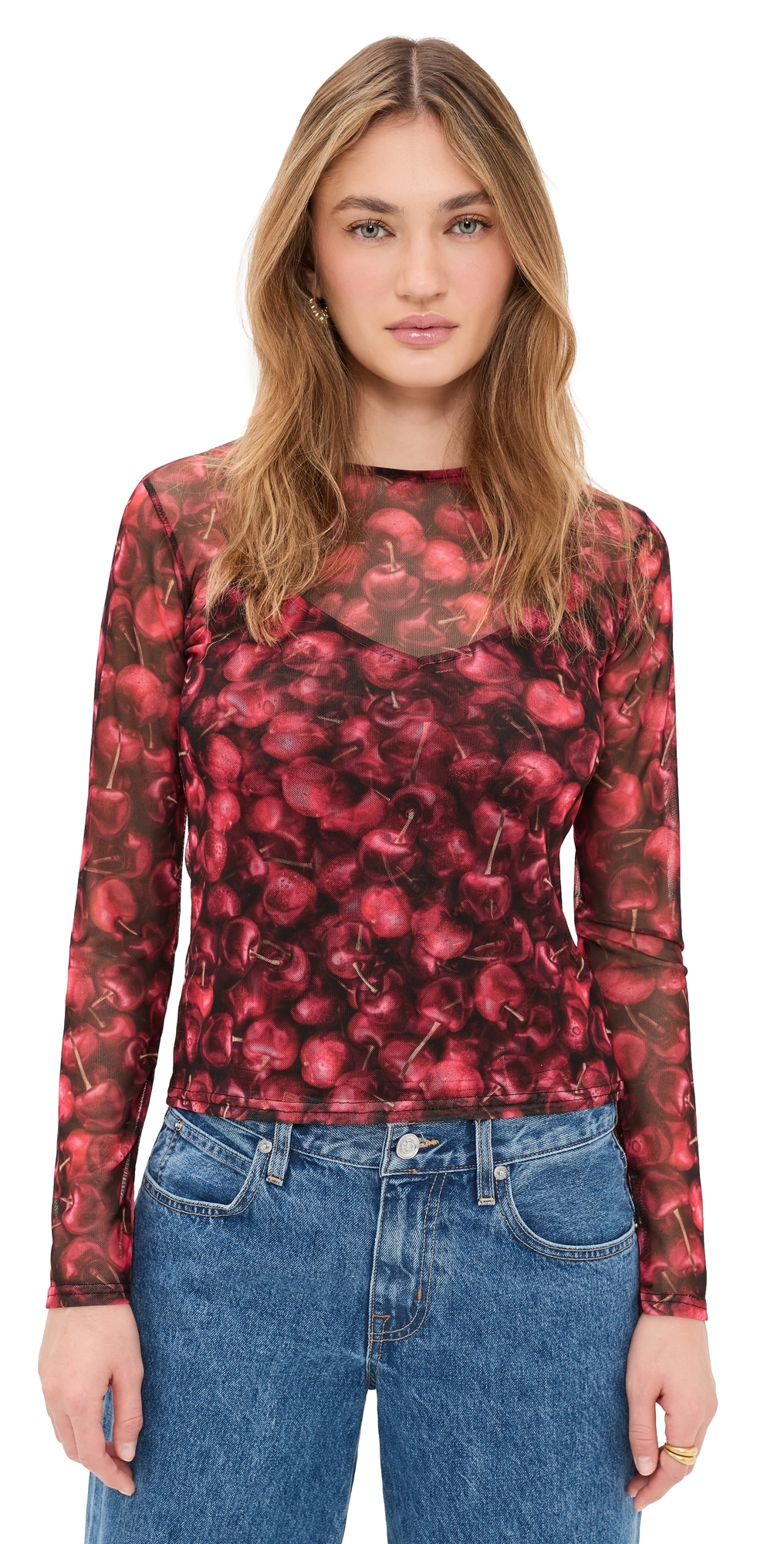 Cherry Mesh Top Red