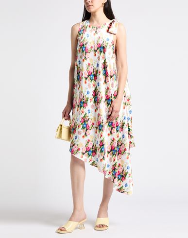 Woman Midi dress White Size 4 Silk