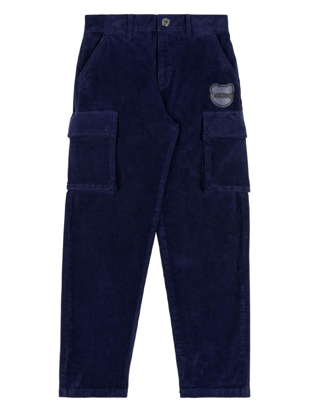 Logo-appliquéd cargo trousers - Blue