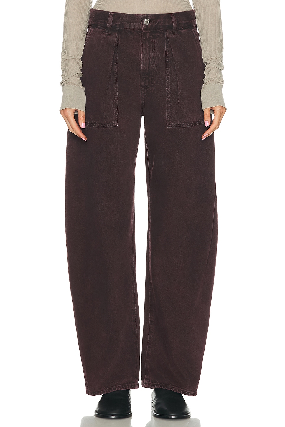 AGOLDE Sefton Utility Pant Jeans in Cipher - Brown. 34 also , 24, 25, 26, 27, 28, 29, 30, 31