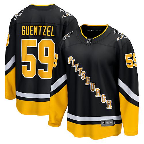 Men's Fanatics Jake Guentzel Black Pittsburgh Penguins 2021/22 Alternate Premier Breakaway P
