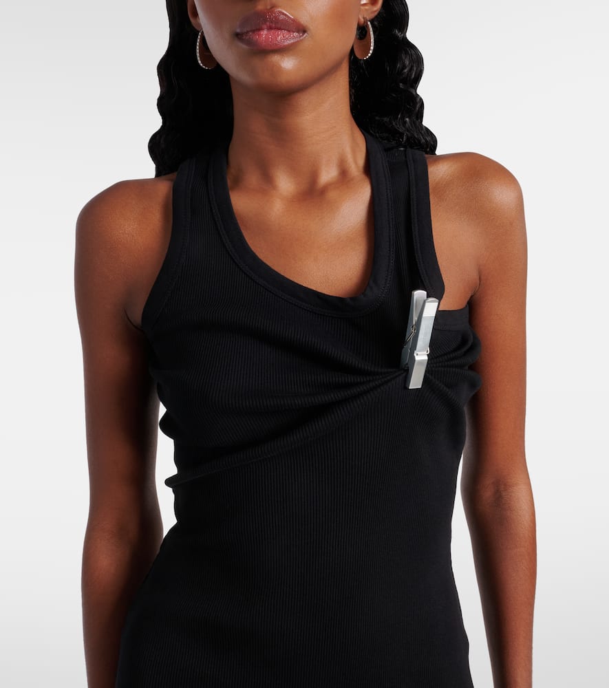 Washing Clip cotton jersey minidress