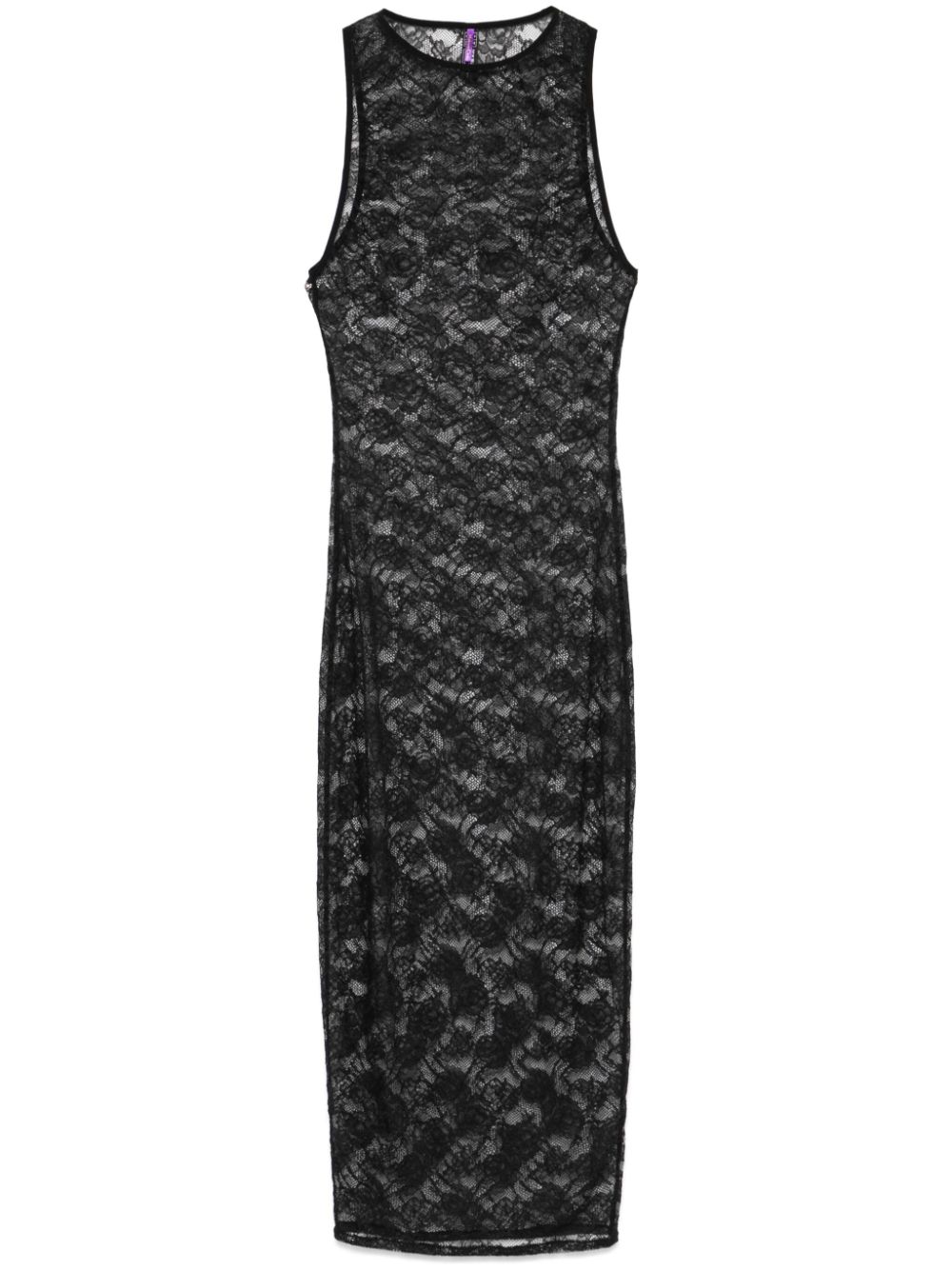 Chantilly-lace midi dress - Black