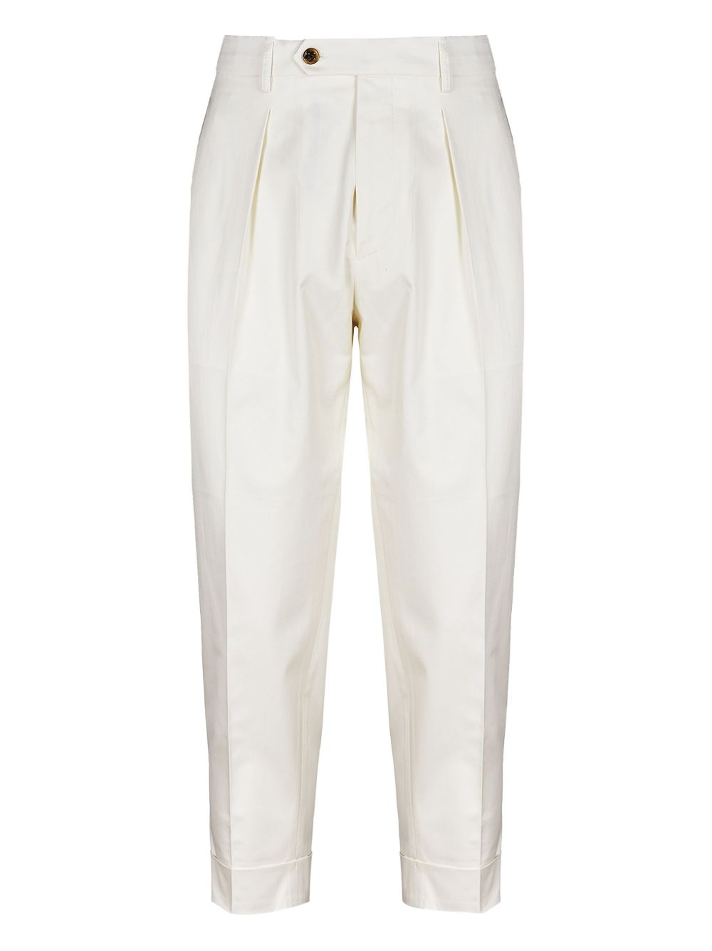 Pleated tapered trousers - White
