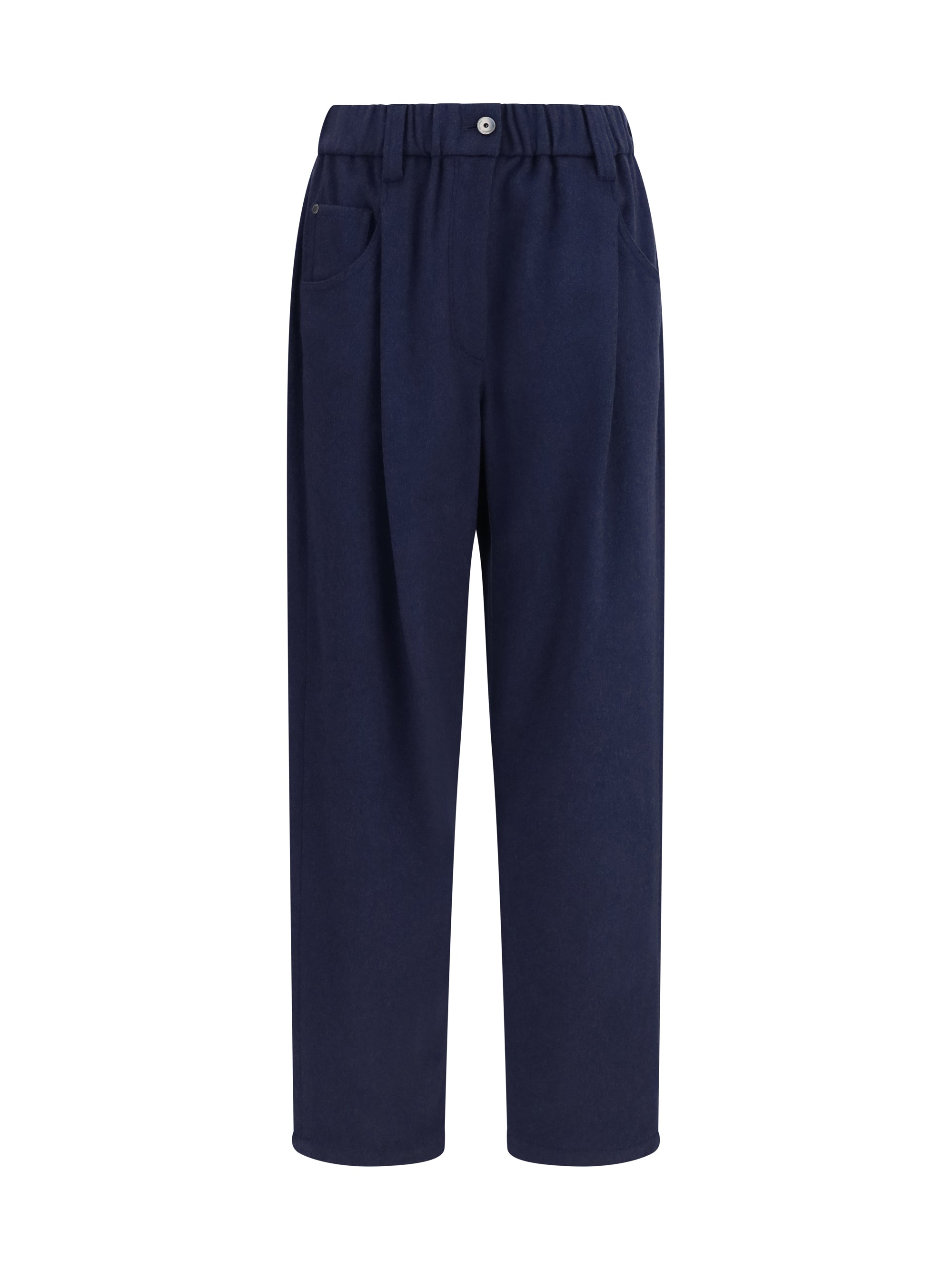Stretch Merino Wool Trousers — Navy