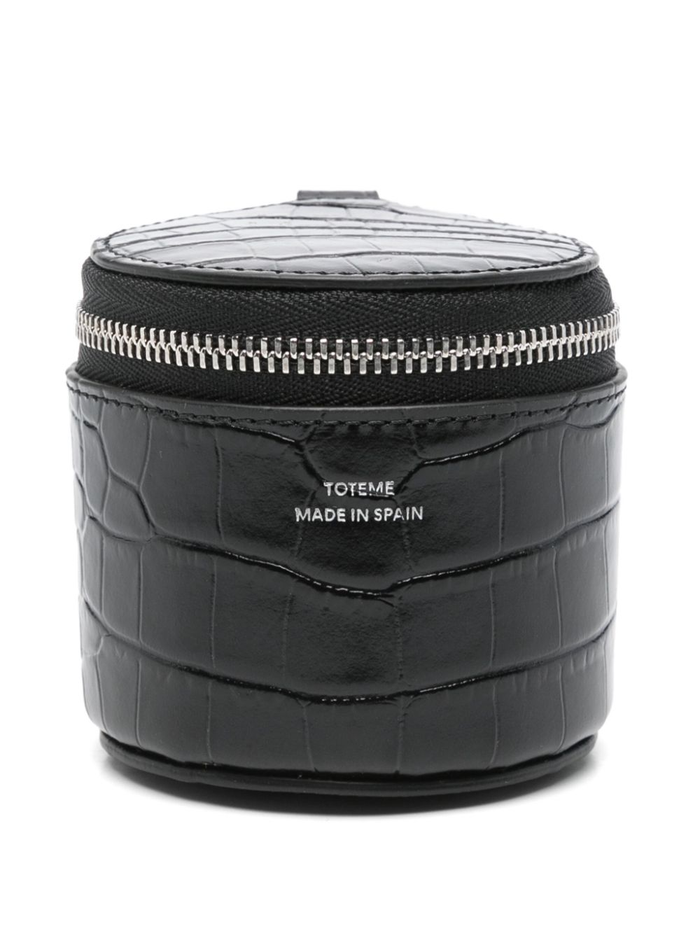 Crocodile-embossed jewelry box - Black