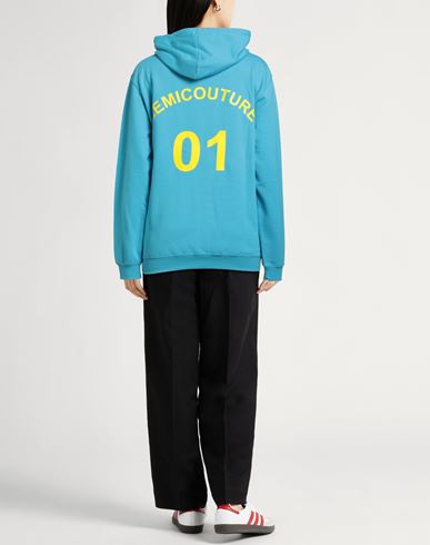 Woman Sweatshirt Azure Size L Cotton, Polyester