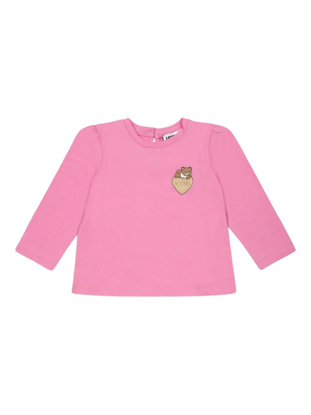 Heart-embellished long-sleeve T-shirt - Pink