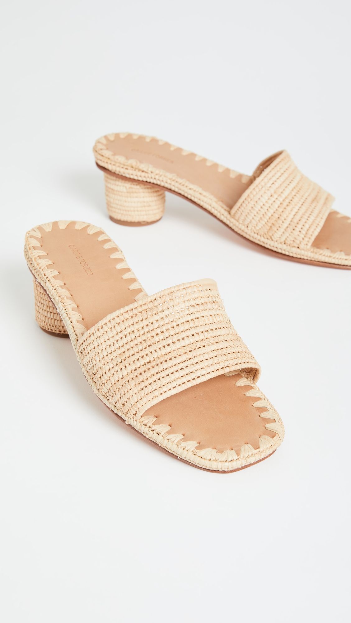 Bou Heeled Mules Natural