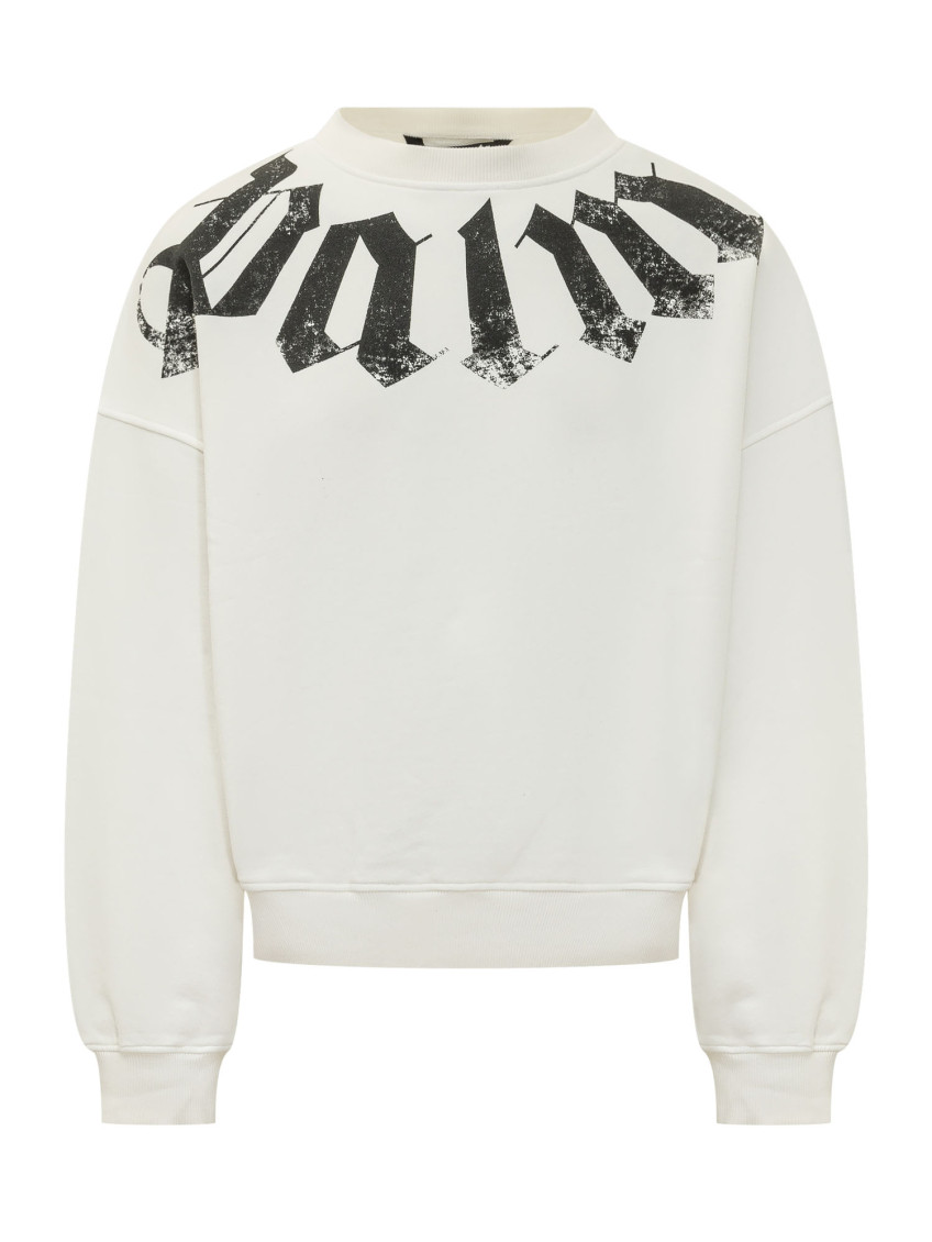 White Logo Crew Neck Sweatshirt