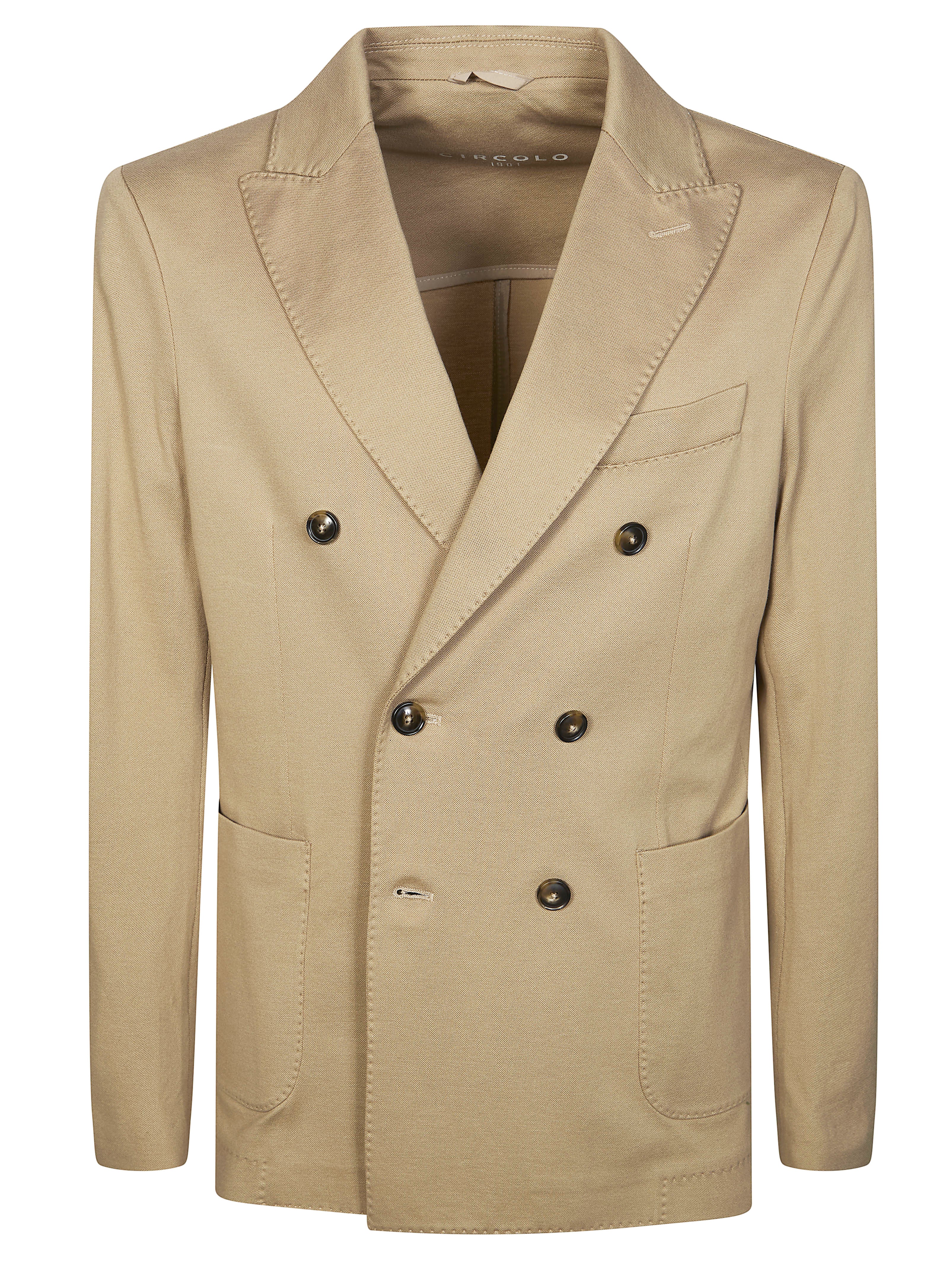 Double-Breasted Jacket in Piqué
