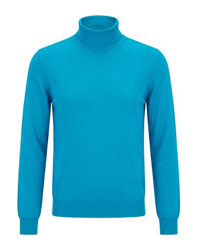 Man Turtleneck Azure Size 42 Wool