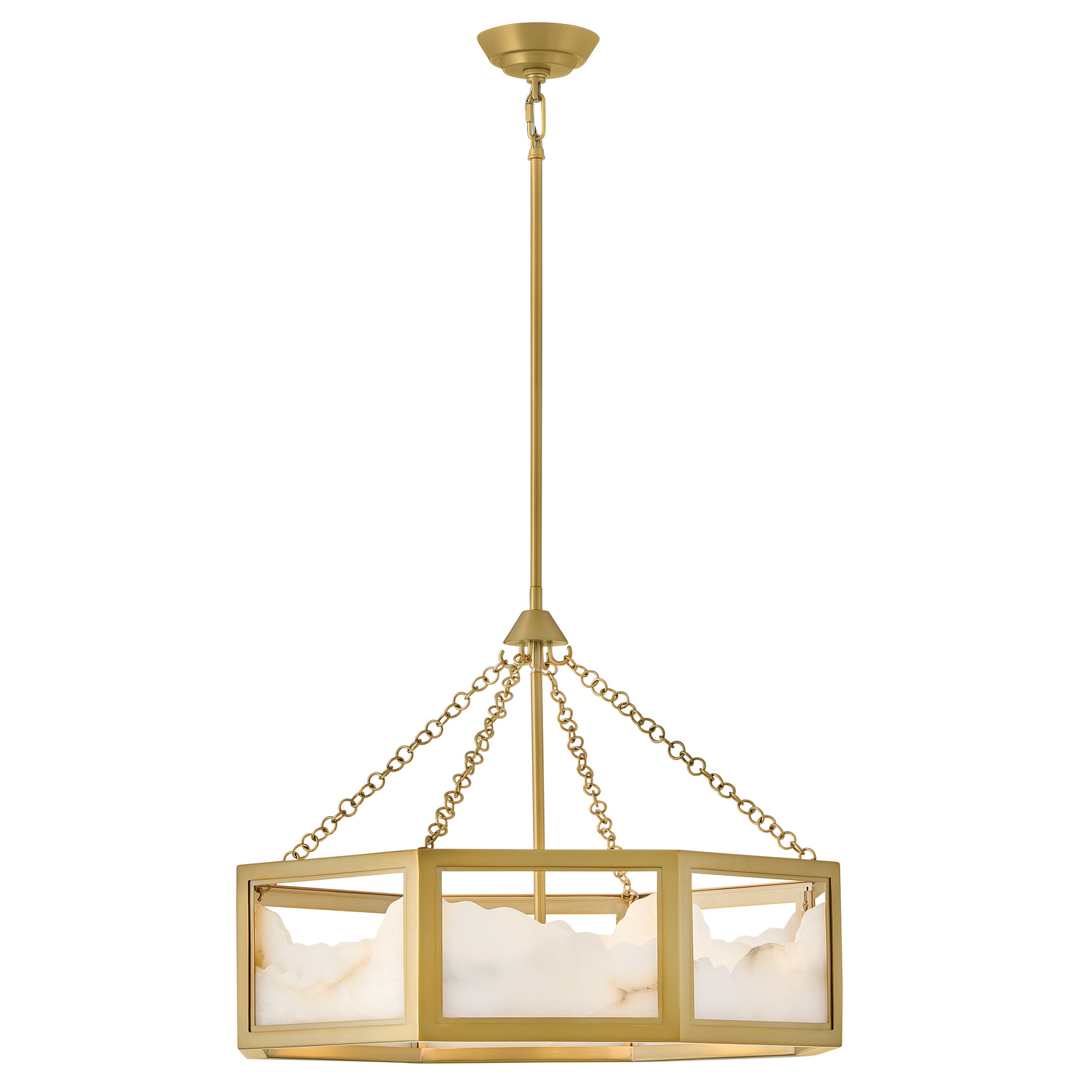 Lacquered Brass LED Chandelier from the Veleta Collection
