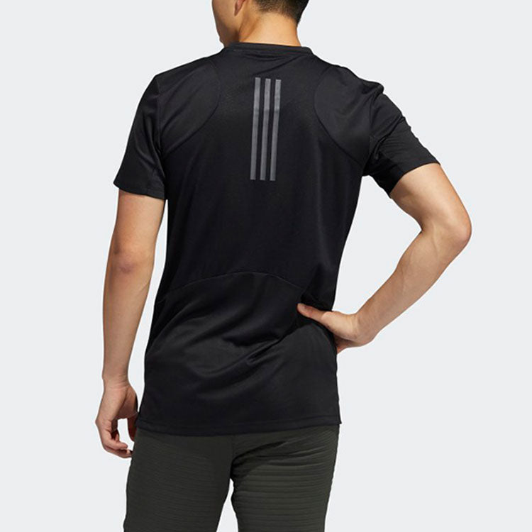 Solid Color Training Sports Short Sleeve Black