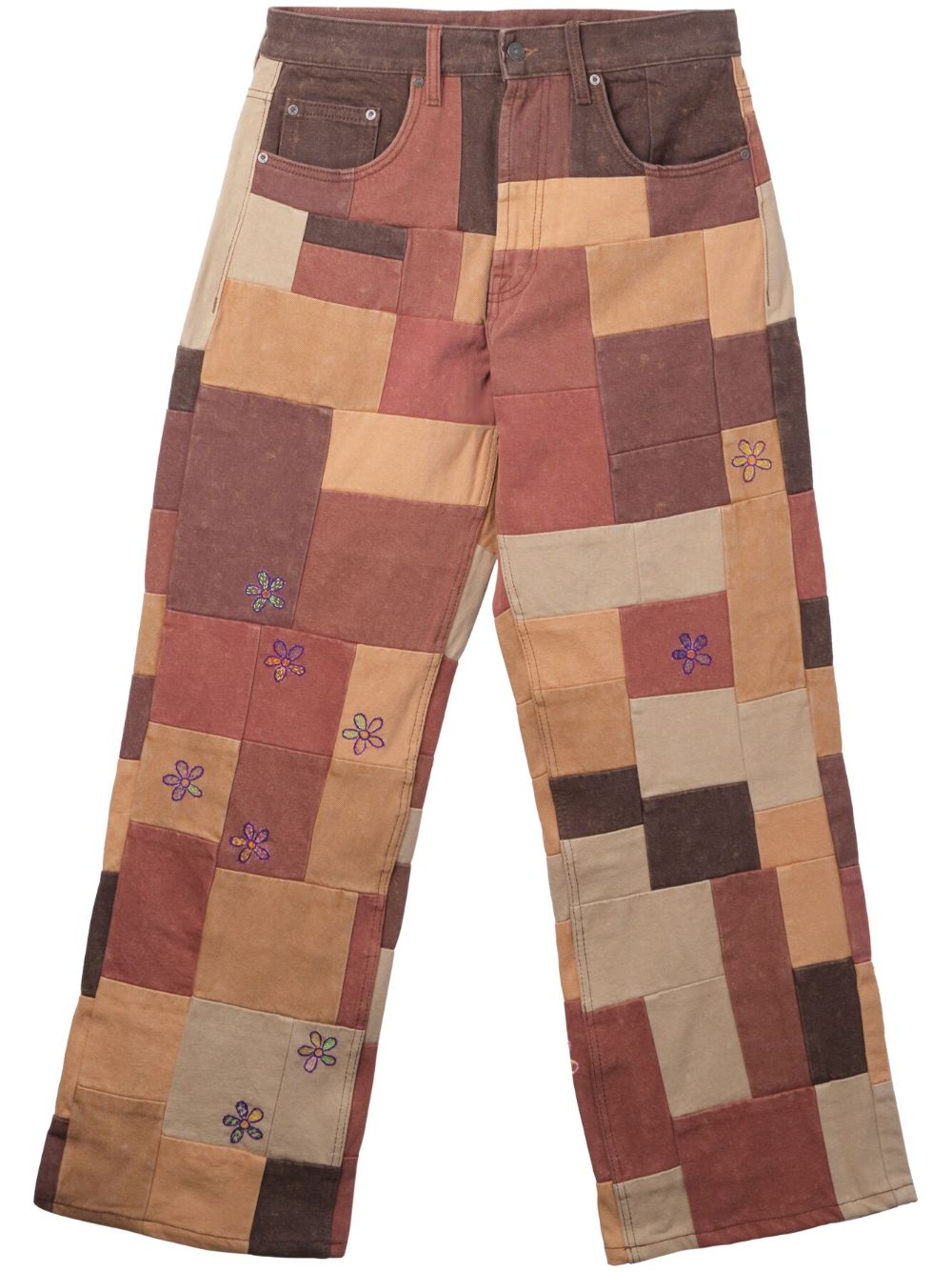 Military patchwork jeans - Brown